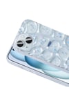 iPhone 14 Kılıf Simli 3D Desenli NVTH Hacar Kapak - Mor-Mavi