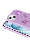 iPhone 14 Plus Uyumlu Kabartma Figürlü Parlak NVTH Toys Silikon Kılıf-Mor
