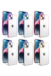 iPhone 14 Plus Uyumlu Kamera Korumalı Renkli Çerçeveli NVTH Garaj Kılıf-Gümüş