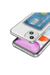 iPhone 14 Plus Uyumlu Kartlıklı Şeffaf NVTH Setra Clear Silikon Kılıf-Renksiz
