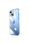 iPhone 14 Plus Uyumlu Sert PC Renkli Çerçeveli NVTH Riksos Kılıf-Mavi