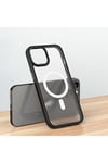 iPhone 14 Plus Uyumlu Wireless Şarj Özellikli NVTH Hibrit Magsafe Kılıf-Gri