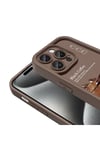 iPhone 14 Pro Kılıf Kamera Korumalı Baskılı Arka Yüzey NVTH Klas Kapak - Koyu Kahve