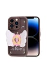 iPhone 14 Pro Kılıf Kamera Korumalı Figür Tasarımlı NVTH Kapya Kapak-Pembe Koyu