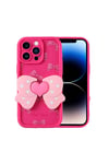 iPhone 14 Pro Kılıf Kamera Korumalı Figür Tasarımlı NVTH Kapya Kapak-Pembe Koyu