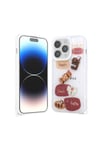 iPhone 14 Pro Kılıf Parlayan Sıvılı Simli Kabartma Figürlü NVTH Cevze Kapak-Beyaz