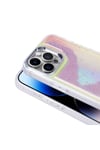 iPhone 14 Pro Max Kılıf Airbagli Renkli Arka Yüzey Boncuk Tasarımlı NVTH Kumul Kapak - Mor