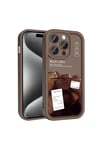 iPhone 14 Pro Max Kılıf Kamera Korumalı Baskılı Arka Yüzey NVTH Klas Kapak - Açık Kahve