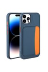 iPhone 14 Pro Max Kılıf Kartlıklı NVTH X-Kart Silikon Kapak - Lacivert