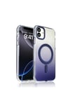 iPhone 14 Pro Max Kılıf M-safe Şarj Özellikli Transparan Renk Geçişli NVTH Toros Kapak - Mor