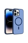 iPhone 14 Pro Max Kılıf M-safe Şarj Özellikli NVTH Babet Kapak - Mavi