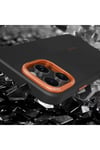 iPhone 14 Pro Max Kılıf Magsafe Şarj Özellikli Karbon Fiber Görünümlü NVTH Kamp Kapak - Turuncu