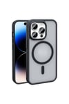 iPhone 14 Pro Max Kılıf Magsafe Şarj Özellikli Mat Arka Yüzey NVTH Sio Kapak-Siyah
