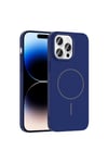 iPhone 14 Pro Max Kılıf Magsafe Şarj Özellikli NVTH Ruby Silikon Kapak - Lacivert