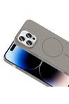 iPhone 14 Pro Max Kılıf Magsafe Şarj Özellikli NVTH Ruby Silikon Kapak - Lacivert