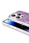 iPhone 14 Pro Max Kılıf Magsafe Şarj Özellikli Fırça Boya Desenli NVTH Palet Kapak - Mor