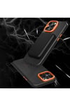 iPhone 14 Pro Max Kılıf Magsafe Şarj Özellikli Karbon Fiber Görünümlü NVTH Kamp Kapak - Turuncu