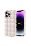 iPhone 14 Pro Max Kılıf Parlak Esnek Silikon NVTH Dom Dom Kapak - Beyaz