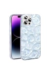 iPhone 14 Pro Max Kılıf Simli 3D Desenli NVTH Hacar Kapak - Pembe-Mor
