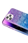 iPhone 14 Pro Max Kılıf Simli 3D Desenli NVTH Hacar Kapak - Pembe-Mor