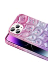 iPhone 14 Pro Max Kılıf Simli 3D Desenli NVTH Hacar Kapak - Beyaz