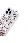 iPhone 14 Pro Max Kılıf Sıvılı Simli Baskılı Şeffaf Arka Yüzey NVTH Mossa Silikon Kapak - Gold