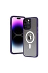 iPhone 14 Pro Max NVTH Uyumlu Wireless Şarj Özellikli NVTH Hibrit Magsafe Kılıf-Derin Mor