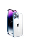 iPhone 14 Pro Max Uyumlu Kamera Korumalı Renkli Çerçeveli NVTH Garaj Kılıf-Mavi Açık