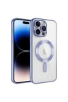 iPhone 14 Pro Max Uyumlu Kamera Korumalı Magsafe Wireless Şarj Özellikli NVTH Demre Kılıf-Lila