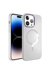 iPhone 14 Pro Max Uyumlu Magsafe Wireless Şarj Özellikli NVTH Stil Kılıf-Beyaz
