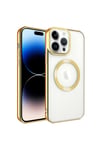 iPhone 14 Pro Max Uyumlu Magsafe Wireless Şarj Özellikli NVTH Setro Silikon-Gold