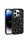 iPhone 14 Pro Max Uyumlu Parlak Taşlı Tasarım Pırlanta NVTH Kılıf-Gri