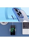 iPhone 14 Pro Max Uyumlu Wireless Şarj Özellikli NVTH Krom Magsafe Silikon Kılıf-Lavendery Gra