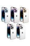 iPhone 14 Pro Uyumlu Kamera Korumalı Renkli Çerçeveli NVTH Garaj Kılıf-Gold