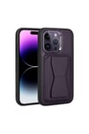 iPhone 14 Pro Uyumlu Kartlıklı Standlı Pu Deri NVTH Memo Kılıf-Koyu Mor