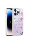 iPhone 14 Pro Uyumlu Mermer Desenli NVTH Marbello Kılıf-Mor