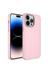 iPhone 14 Pro Uyumlu Metal Çerçeve ve Buton Tasarımlı Silikon NVTH Luna Kılıf-Pembe