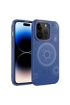 iPhone 14 Pro Uyumlu NVTH Wireless Şarj Özellikli Desenli Hot Kılıf-Lacivert