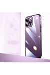 iPhone 14 Pro Uyumlu Sert PC Renkli Çerçeveli NVTH Riksos Kılıf-Derin Mor