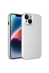 iPhone 14 Uyumlu Kamera Korumalı Simli Lüks NVTH Koton Kılıf-Beyaz