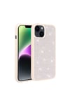 iPhone 14 Uyumlu Parlak Taşlı Tasarım NVTH Ston Kılıf-Beyaz