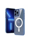 iPhone 14 Uyumlu Wireless Şarj Özellikli NVTH Krom Magsafe Silikon Kılıf-Siyah