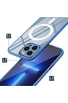 iPhone 14 Uyumlu Wireless Şarj Özellikli NVTH Krom Magsafe Silikon Kılıf-Siyah