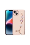 iPhone 15 NVTH El Tutamaçlı Kamera Korumalı NVTH Taka Silikon Kılıf-Pembe