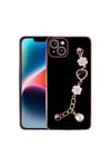 iPhone 15 Plus NVTH El Tutamaçlı Kamera Korumalı NVTH Taka Silikon Kılıf-Siyah