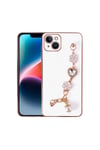 iPhone 15 Plus NVTH El Tutamaçlı Kamera Korumalı NVTH Taka Silikon Kılıf-Beyaz