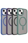 iPhone 15 Plus Uyumlu Mat Arka Yüzey Wireless Şarj Özellikli NVTH Flet Magsafe Kılıf-Sarı