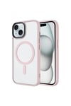 iPhone 15 Plus Uyumlu Mat Arka Yüzey Wireless Şarj Özellikli NVTH Flet Magsafe Kılıf-Pembe