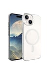 iPhone 15 Plus Uyumlu NVTH Wireless Şarj Özellikli Pixel Magsafe Kılıf-Gümüş