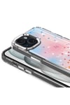 iPhone 15 Plus Uyumlu Simli Desenli Parlak NVTH Task Kılıf-Pembe